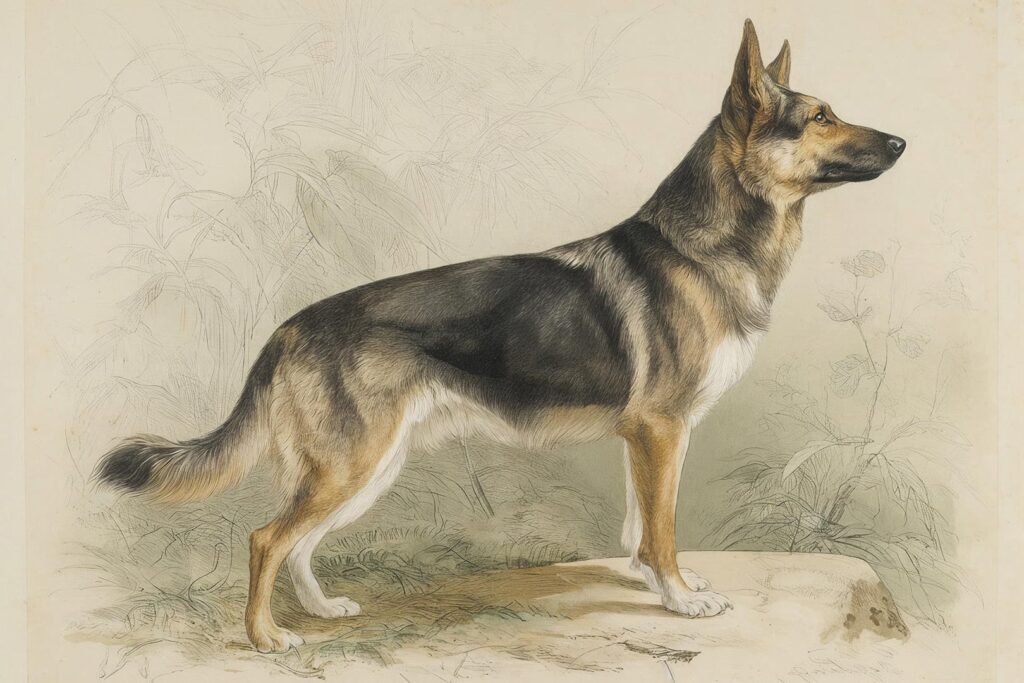 Custom dog portrait of a German Shepherd by Studio Linnæus