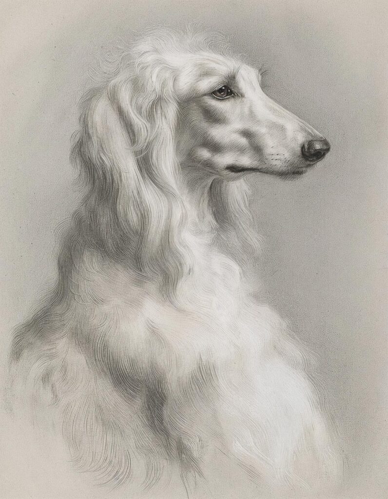 majestic monochrome pet portrait of a dog in profile